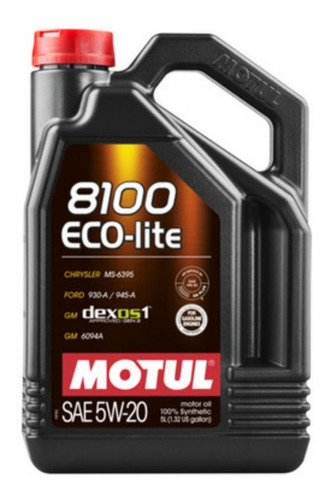 Aceite Motor Auto Motul 8100 5w20 Ecolite Dexos1 5l