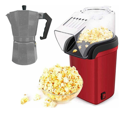 Combo Maquina Pop Corn Canchita+cafetera Italiana De 6 Tazas