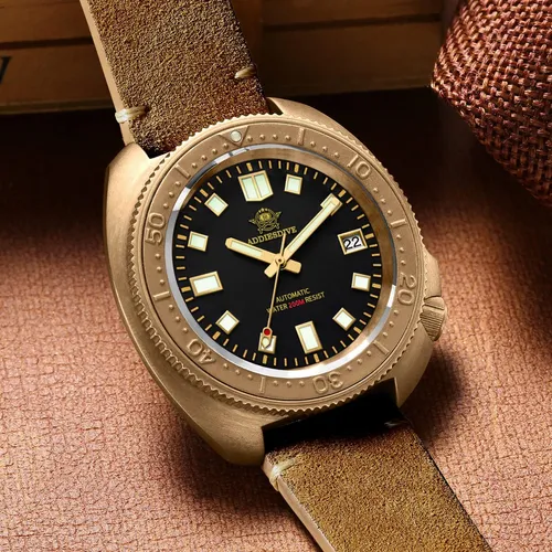 Addiesdive Reloj De Buceo Automático De Bronce Reloj De Para