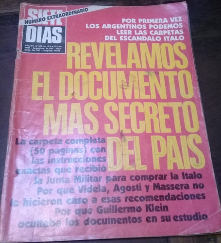 Revista Siete Dias  Nº900   Año 1984 Numero Extrordinario