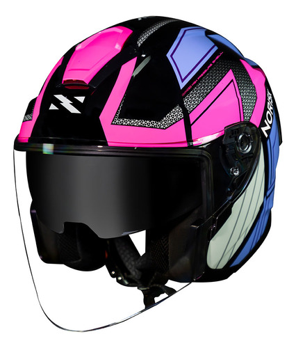 Capacete Aberto Norisk Downtown Provenza Rosa Moto