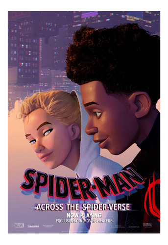 Póster Spider-man Miles Morales Gwen Stacy Spider-verse Cine