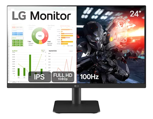 Imagem do produto Monitor LG 24” IPS, Full HD, 100Hz, HDMI, Ajuste de Inclinação - 24MS500-B em Mercado Livre