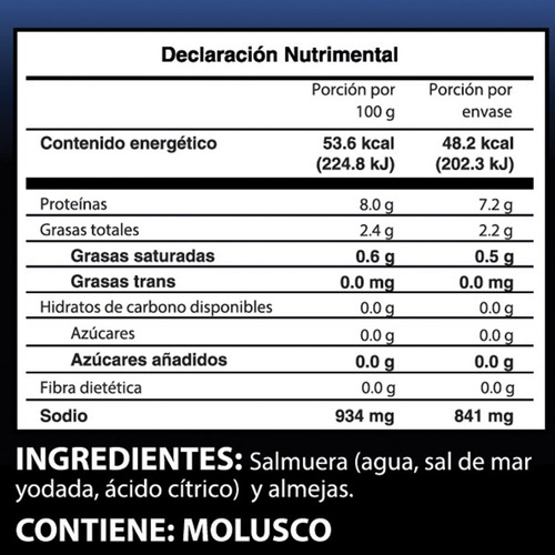 Almeja Salmuera Altamar 210gr