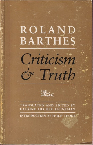 Criticism Y Truth  Roland Barthes