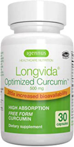 Igennus Longvida Lipidated Curcumin 500mg, Ultra Biodisponi