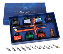 Comprar Kit De Caligrafía  Vintage + 12 Puntas + 7 Tintas De 15 Ml