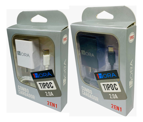 Pack 5 Cargadores 1hora 2a Carga Rapida 10w Con Cable Tipo C Blancos Y Negros