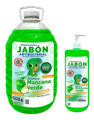 Imagen 1 de 4 de Kit Jabón Para Manos Líquido 5 L + Presentación 1 L Aromas