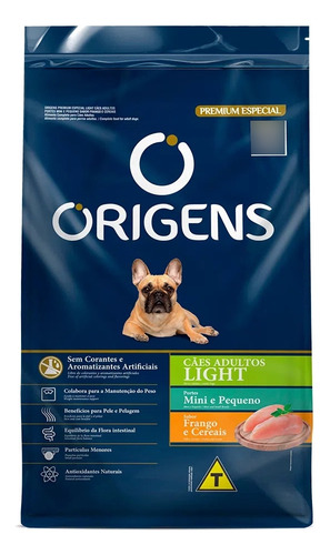 Ração Origens Cães Adultos Light Frango Cereais 3kg