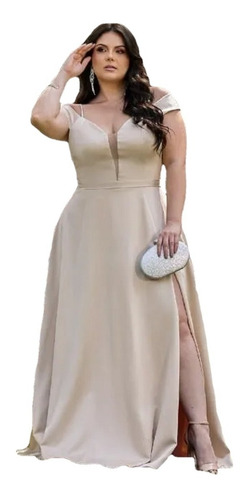Imagem 1 de 2 de Vestido Festa Ombro À Ombro Plus Size 46 Ao 50 1018