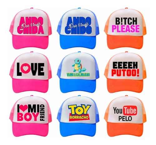 75 Gorras Trucker Personalizadas Sublimada Fiestas Con Malla