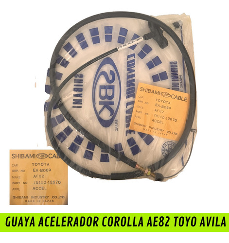 Guaya Acelerador Corolla Ae82 Toyota Avila