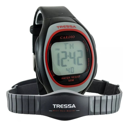 Reloj Pulsómetro Tressa Cardio Monitor Banda Wr 6194 Rojo