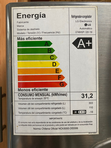 Refrigerador LG No Frost 413 Litros (Usado)
