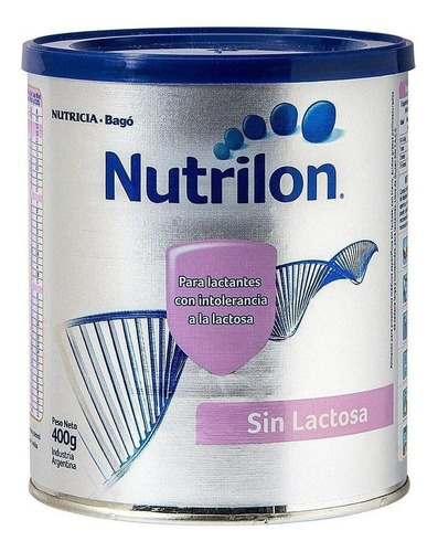 Leche de fórmula en polvo sin TACC Nutricia Bagó Nutrilon Sin Lactosa en lata de 1 de 400g - 0 meses a 2 años