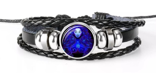 Pulsera Cuero Signos Zodiacales Hombre Y Mujer 