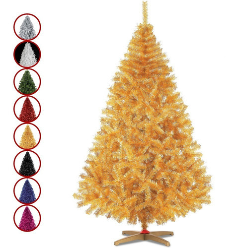 Arbol Pino Colores Navidad Artificial Naviplastic 220cm Color Dorado