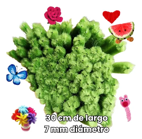 Limpiapipas Chelines X 100 Unids - Color Verde Musgo Flores