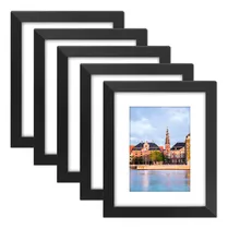 Comprar 5pcs Marcos Para Fotos De 8x10 , Imágenes De 5 X 7 Con Tapete O 8 X 10 Sin Tapete, Marcos Para Cuadros Para Boda De Paisaje Familiar De Retrato Personalizado Exhibición En La Pared