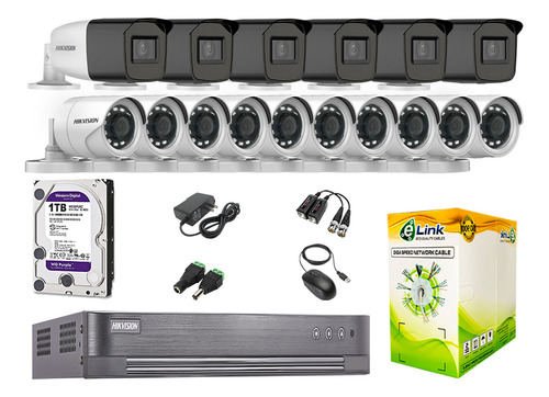 Cámaras Seguridad Exterior Kit 16 Varifocal Full Hd + 1tb Wd