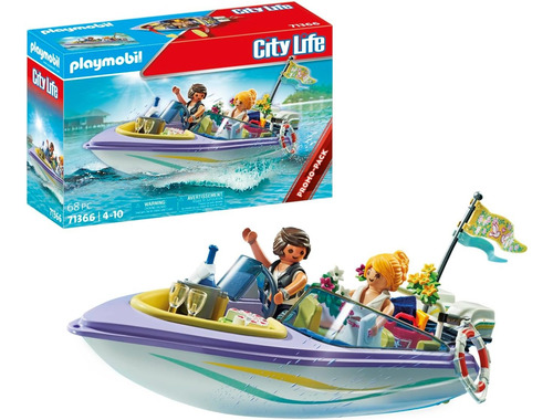 Playmobil Lancha Pareja Agua Accesorios 2 Figuras 68pc 71366 Lancha Pareja