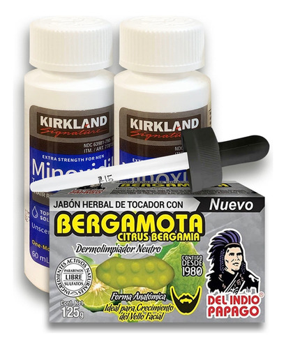 Minoxidil 5% Solución Tópica 2 Meses + Jabón Bergamota 125gr