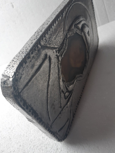 Cuadro Icono Bizantino Con Metal Repujado Virgen (Usado)