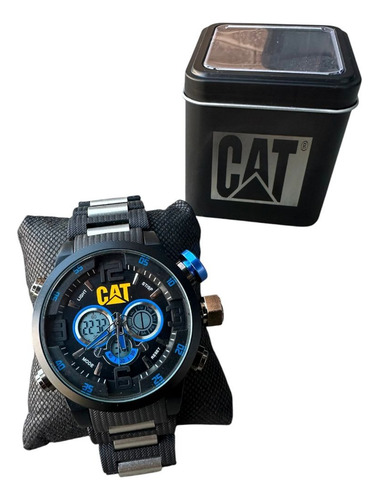 Reloj P Caballero Cat Casual Análogo/digital Estuche Gratis Negro Azul