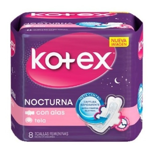 Toallas Sanitarias Anatómicas Nocturna 2 X 8 Und Kotex