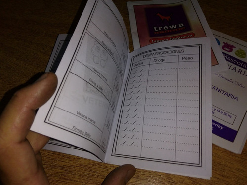 Libretas Sanitarias Veterinarias (100 U.)+imanes+recetarios