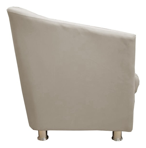 Kit 4 Poltronas Decorativa Biane Suede Bege