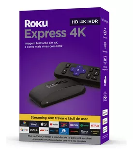 Roku Express 4k Uhd Hdr Streaming Com Controle Remoto