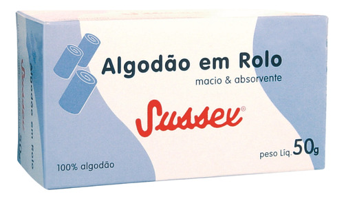 Algodão Em Rolo Hidrófilo 50g Macio E Absorvente - Sussex