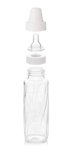 Set 1 Biberon Evenflo Vidrio 8 Oz Y 1 Biberon Evenflo Vidrio Color Blanco Biberón De Vidrio