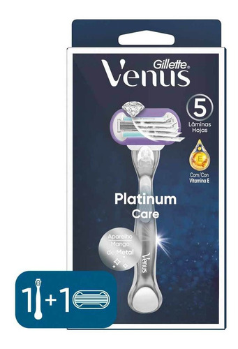 Máquina De Afeitar Gillette Venus Platinum Care 1 Mango + 1 Cartucho