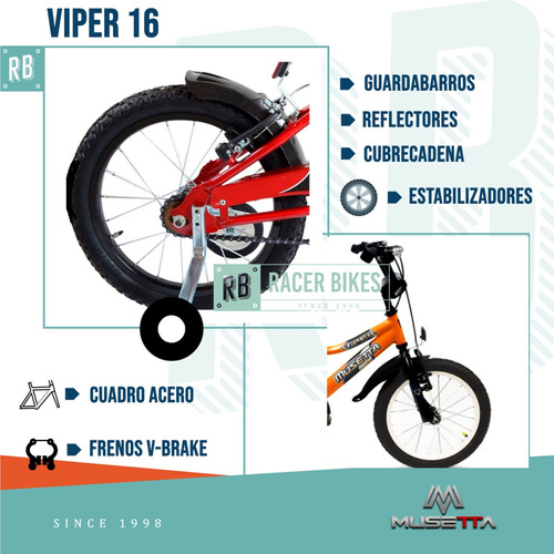 Bicicleta Nene Musetta Viper Rodado 16 - Racer Bikes