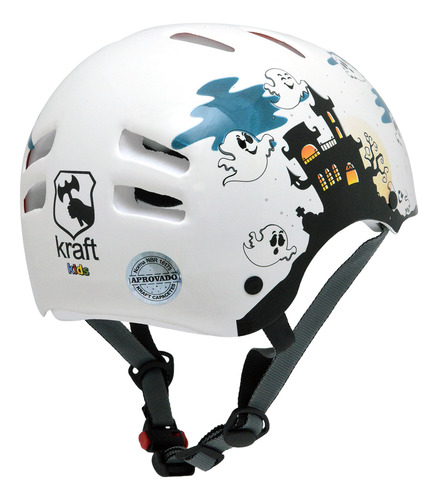 Capacete Infantil Kraft Bike Fantasminha Branco Pp Nbr16175