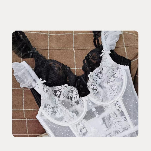 Conjunto De Ropa Interior Transpirable De Encaje Francés