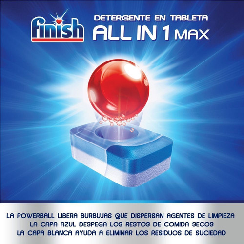 Imagen 5 de 6 de Finish Tabletas Lavavajillas Automático Doypack 13un X 2