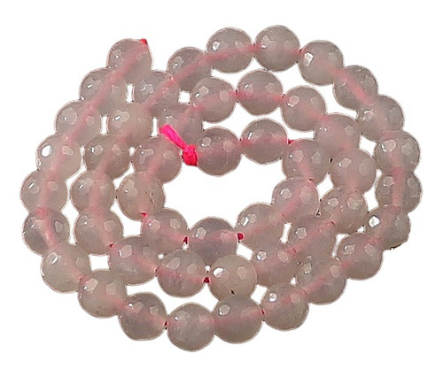 Quartzo Rosa Bola Esfera Facet 8mm Fio 39cm Teostone 290