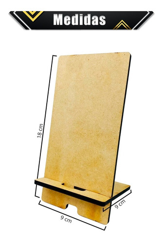 Soporte Celular Escritorio Base Porta Telefono Mdf Madera