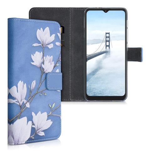 Funda Para Moto G9 Play - Celeste/flores Blancas