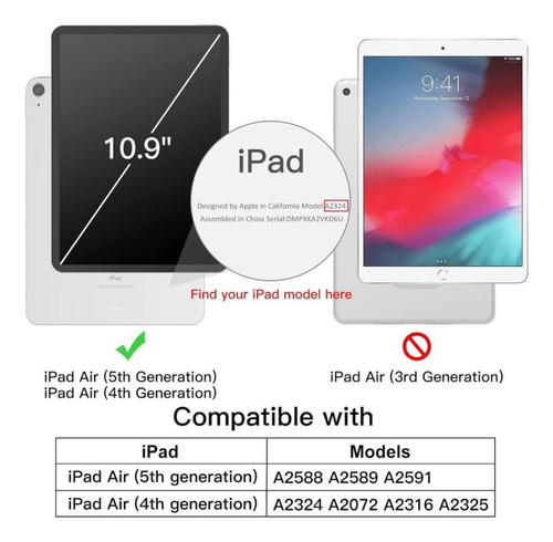 Funda Con Teclado Para iPad Air 4/5 Generación 10.9 Español