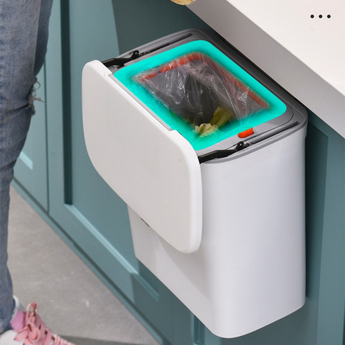 Cubo De Basura Colgante De 9 Litros Con Tapa