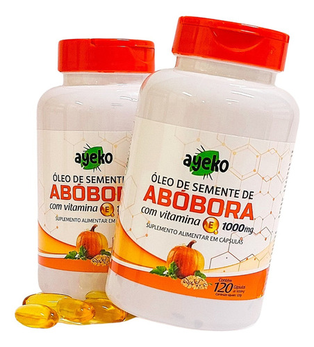 Kit 2 Óleo De Semente De Abóbora C/ Vitamina E 120caps