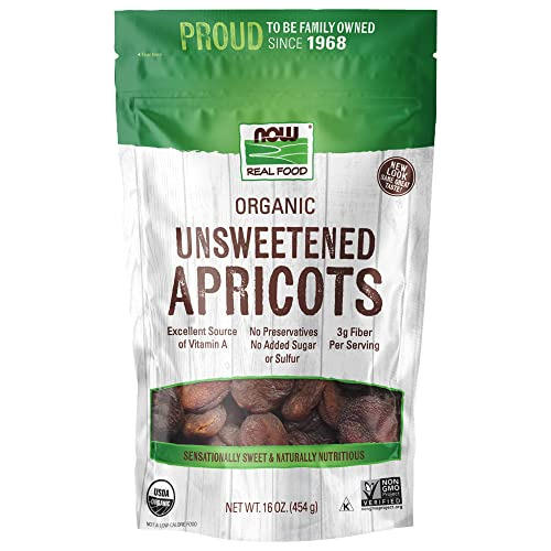 Now Foods Organic Apricots Unsweet - Unsulfur, 1 Libra.