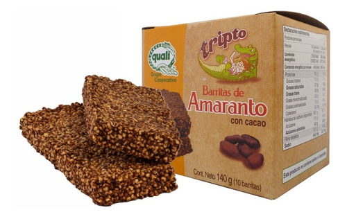 Barras De Amaranto Integral Con Chocolate Sin Azúcar 30 Pzas