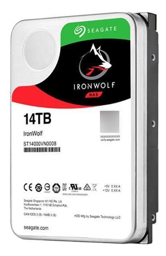 NAS HD Seagate Ironwolf ST14000vn0008 de 14 TB 3.5 7200 rpm 256 MB