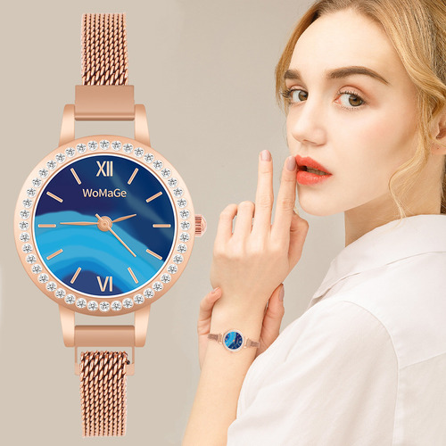 Azul - Reloj De Rayas Estilo Ins Para Mujer De Estilo Corean